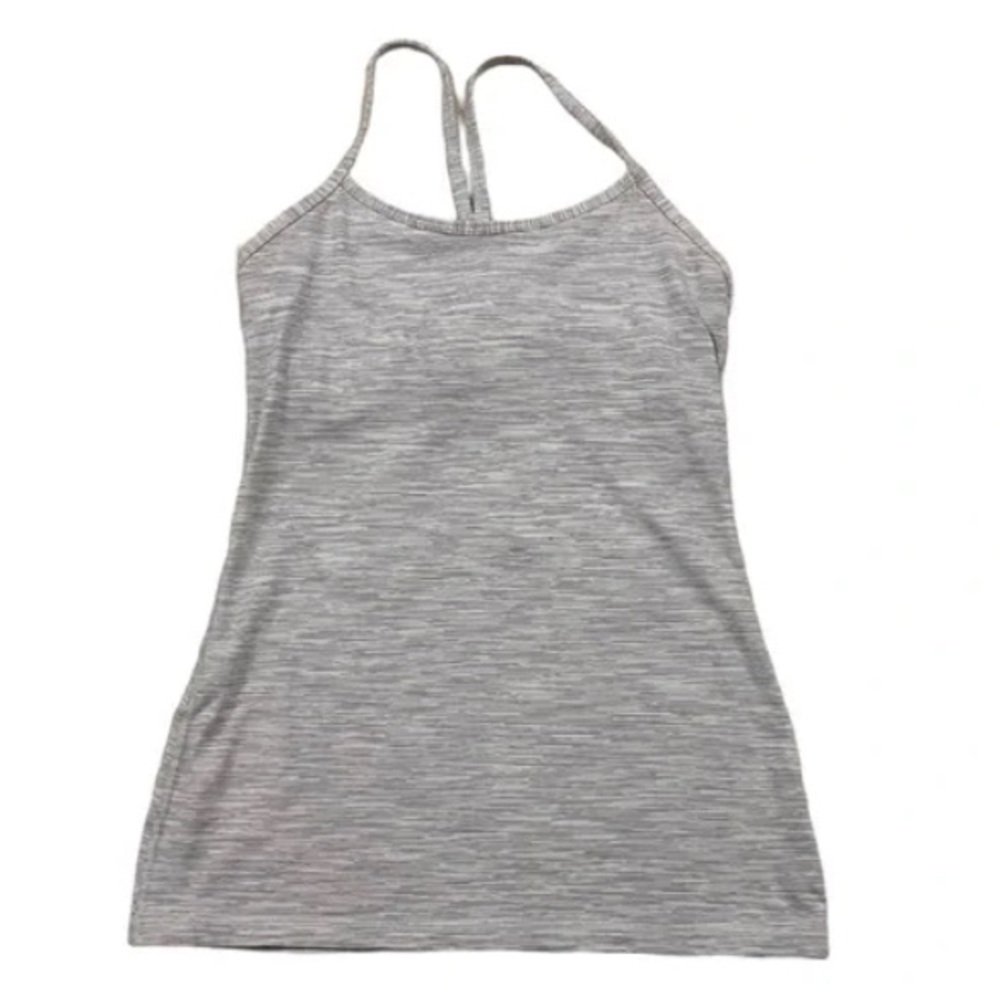 Lululemon Power Y Tank Top Racerback Light Gray w/ Built-In Bra